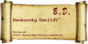 Benkovsky Daniló névjegykártya